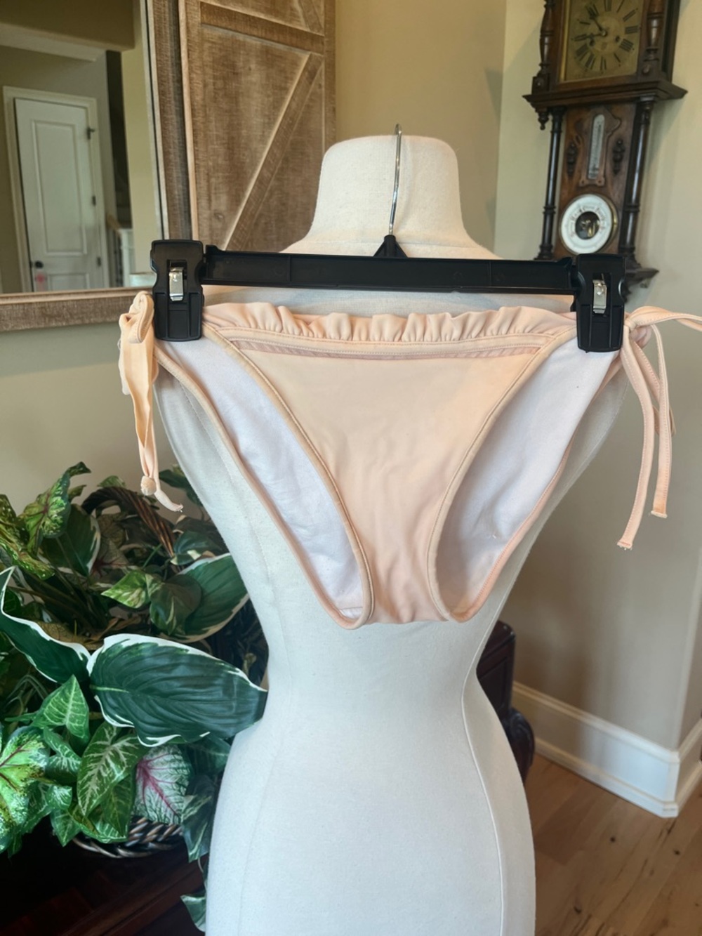 Beige Neutral Apricot Ruffled String Bikini - Picture 2 of 8